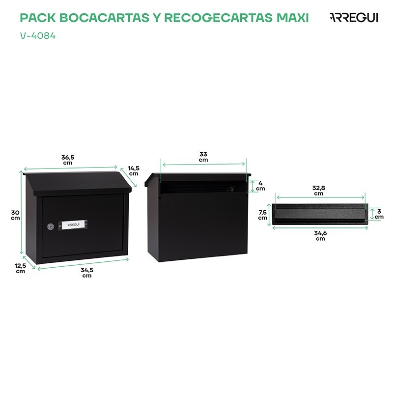Pack Bocacartas más Recogecartas Acero DIN A4 | ARREGUI