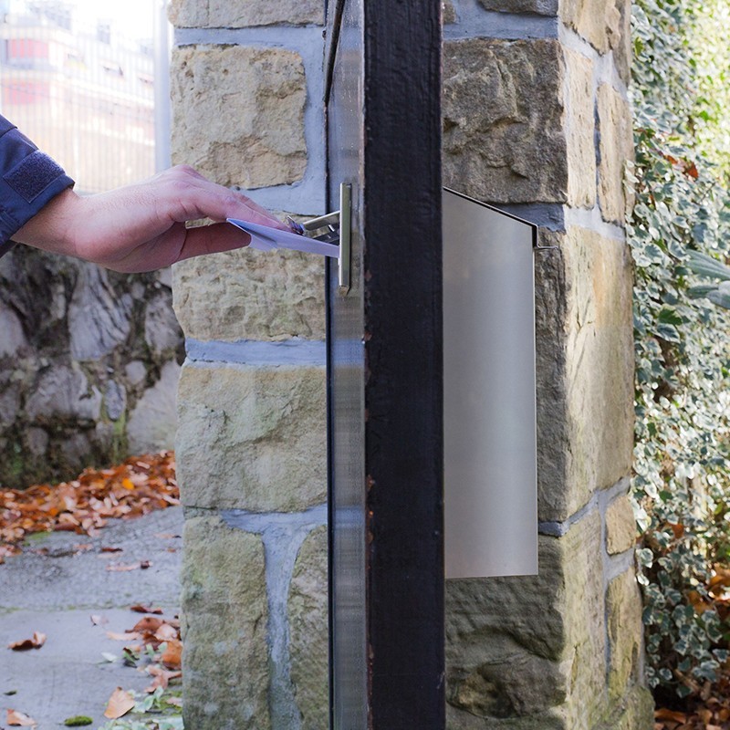 Pack Bocacartas más Recogecartas Acero Inox DIN A5 | ARREGUI