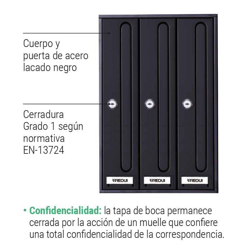 Front Vertical Cuerpo y Puerta Negra | ARREGUI