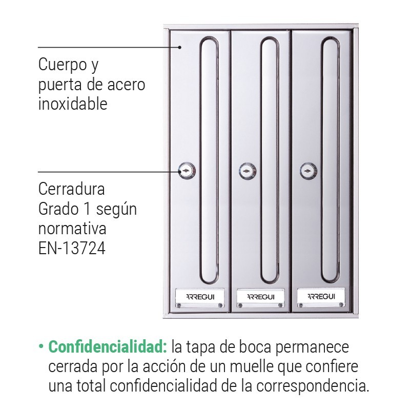 Front Vertical Cuerpo y Puerta Inoxidable Satinado | ARREGUI