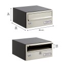 Slim 120x240x250 mm Cuerpo Negro, Frente Inox | ARREGUI