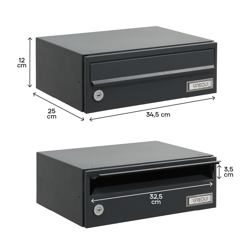 Slim 120x345x250 mm Cuerpo y Frente Antracita | ARREGUI