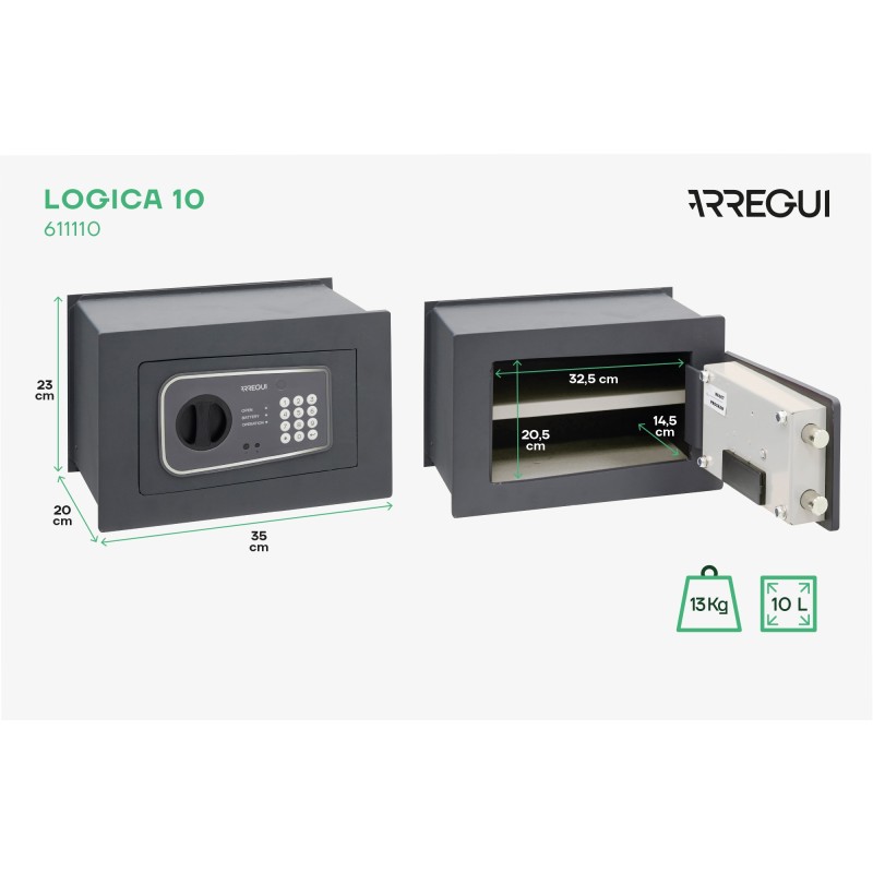 Caja Fuerte de Empotrar Logica 10 | ARREGUI