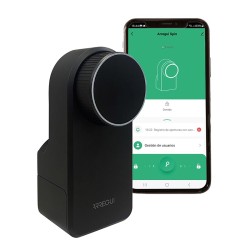 Spin - Cerradura Electrónica con Apertura vía App, Mando o Keypad, Convierte tu Puerta en una Cerradura Inteligente con control desde Smartphone