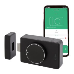 Spin Up – Cerradura de Seguridad Invisible para Puerta con Apertura Mediante App Móvil o Mando a Distancia, Cerrojo Interior para Puerta Inteligente
