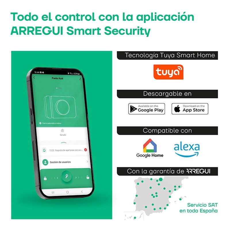 Cerrojo Invisible Inteligente Spin Up | ARREGUI