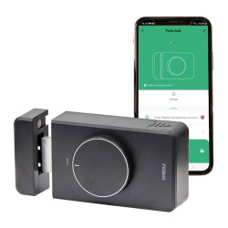 Spin Up – Cerradura de Seguridad Invisible para Puerta con Apertura Mediante App Móvil o Mando a Distancia, Cerrojo Interior para Puerta Inteligente