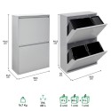 Cubo de Basura y Reciclaje Basic 23+11+17+17 L | ARREGUI