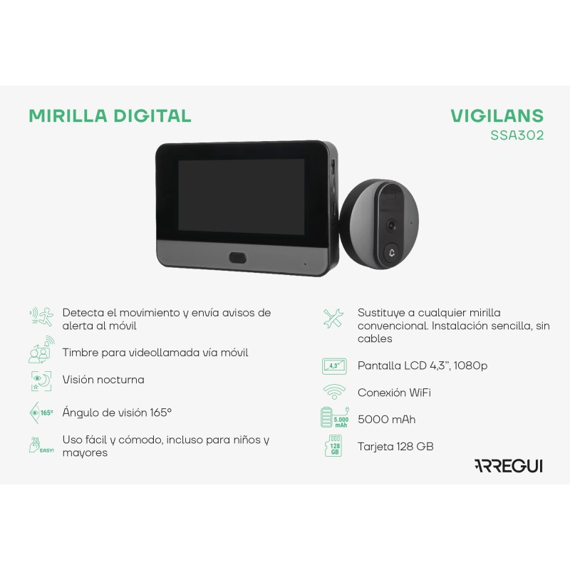 Mirilla Digital Conectada Vigilans | ARREGUI