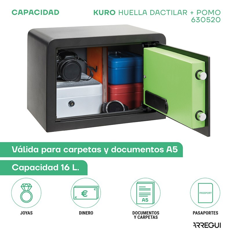 Caja Fuerte de Sobreponer Kuro Fingerprint | ARREGUI