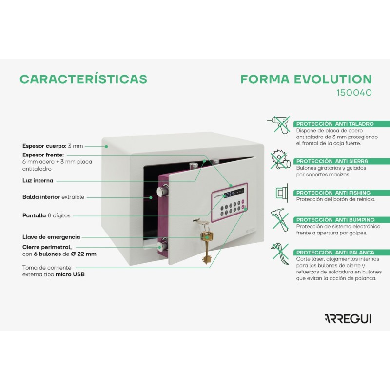 Caja Fuerte de Sobreponer Forma Evolution | ARREGUI