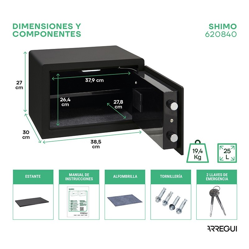 Caja Fuerte de Sobreponer Shimo Fingerprint | ARREGUI