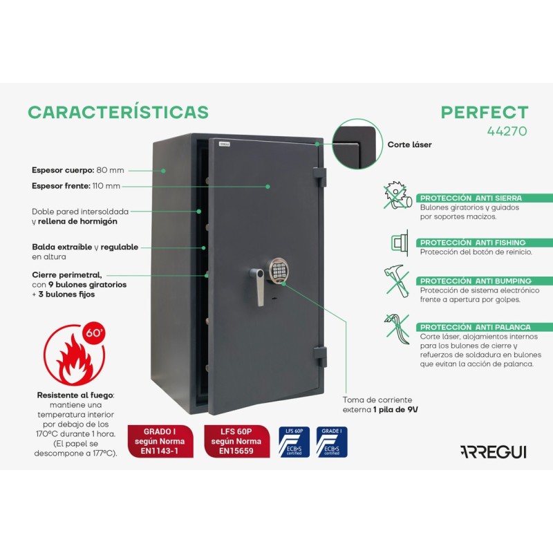 Caja Fuerte de Sobreponer Perfect Grado 1 | ARREGUI