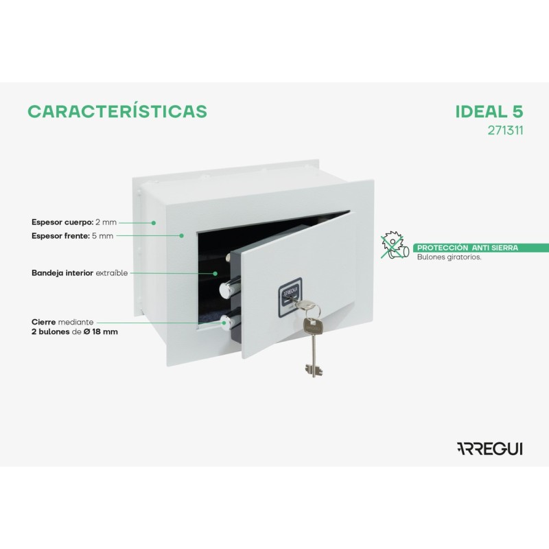 Caja Fuerte de Empotrar Ideal5 Llave | ARREGUI