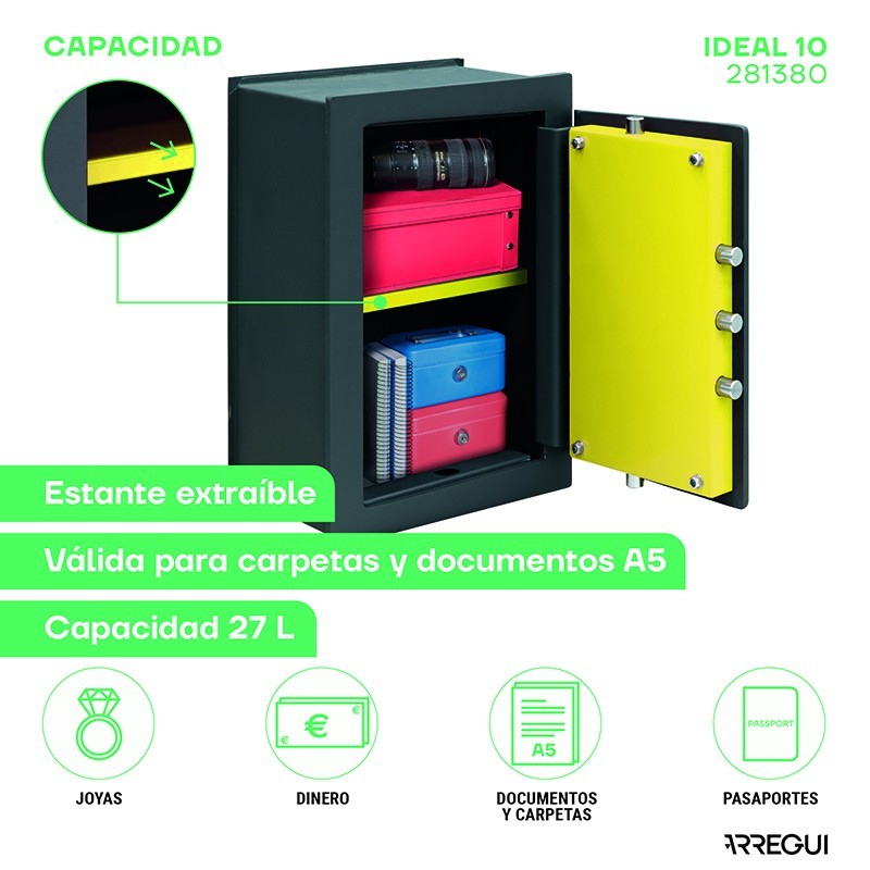 Caja Fuerte de Empotrar Ideal10 Llave | ARREGUI