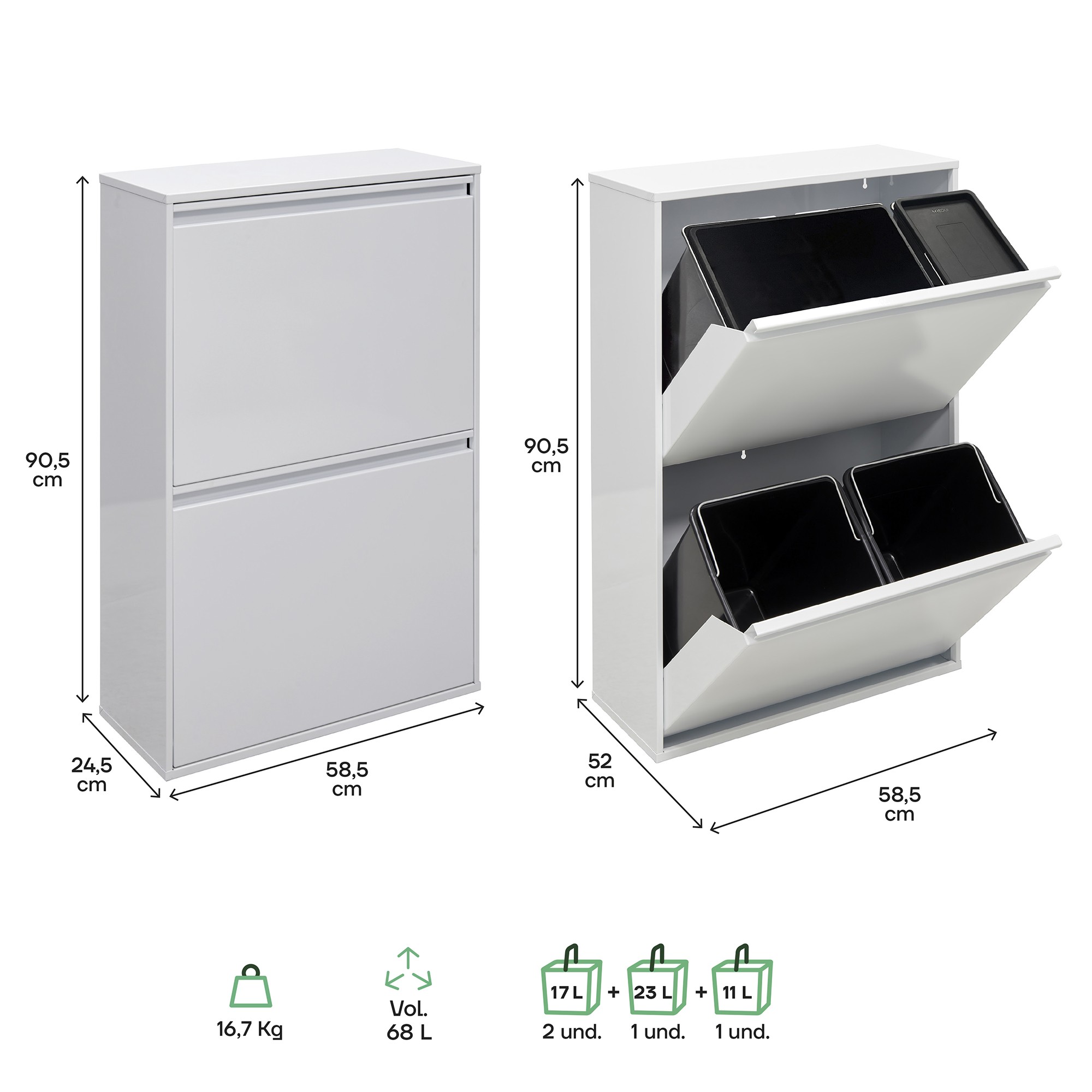 Cubo Basura Reciclaje Basic 4 Cubos Especiales - Reciclaje y orden en ...